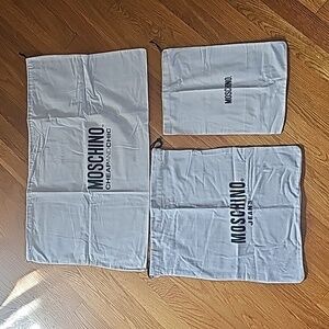NEW Lot of 3 Vintage Moschino Travel PURSE SHOE Drawstring Dust Bags